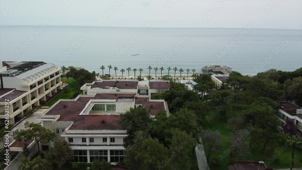 Drone view over the coastline in Turkey