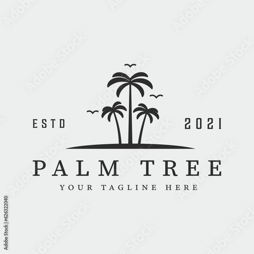palm tree vintage logo vector symbol illustration graphic design