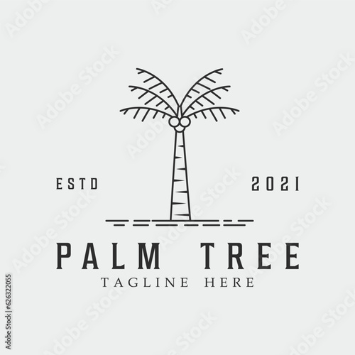 palm tree line art logo vector symbol illustration graphic design