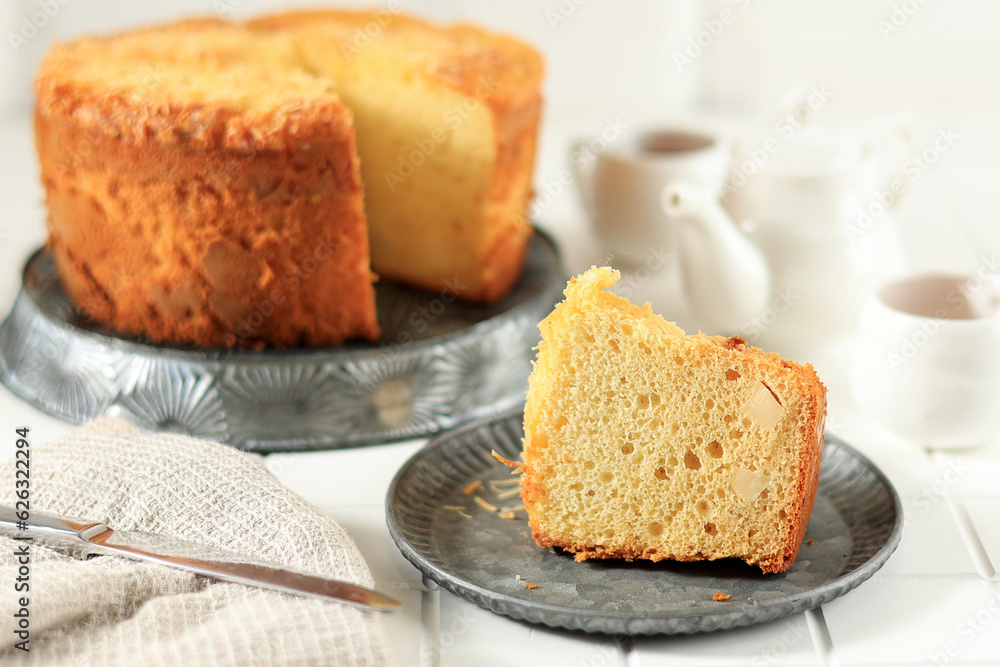 Homemade Sliced Cheese Chiffon Cake