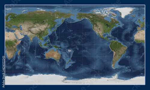 Fototapeta Naklejka Na Ścianę i Meble -  Balmoral Reef tectonic plate. Satellite. Patterson Cylindrical.