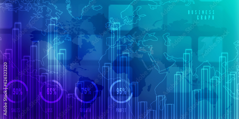 2d rendering Stock market online business concept. business Graph 2d rendering Stock market online business concept. business Graph