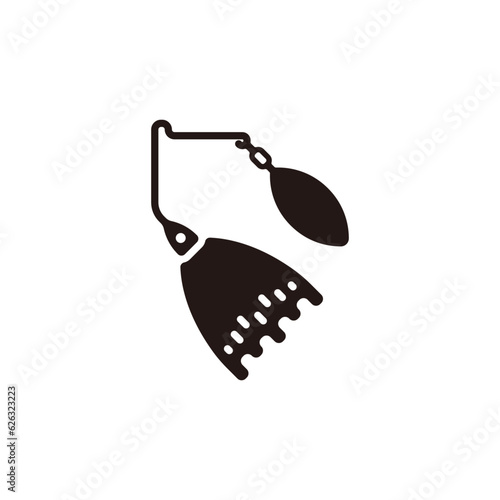 Spinnerbait icon.Flat silhouette version.