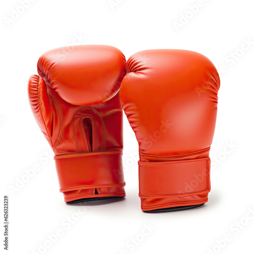 A pair of vibrant red boxing gloves on a clean white background © LUPACO IMAGES