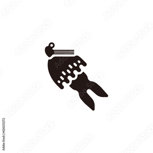 Flipping jig icon.Flat silhouette version.