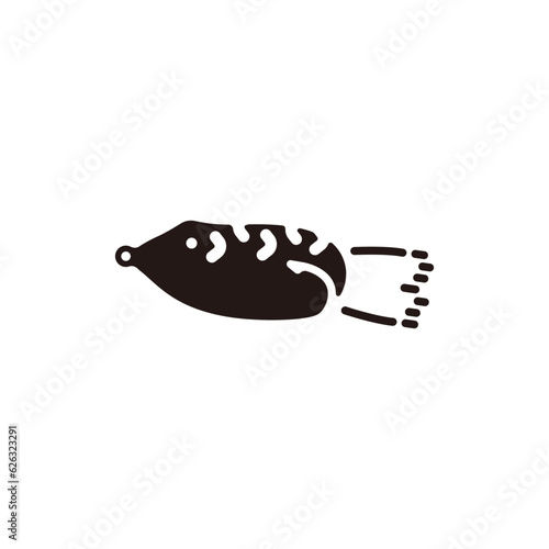 Frog lure icon.Flat silhouette version.