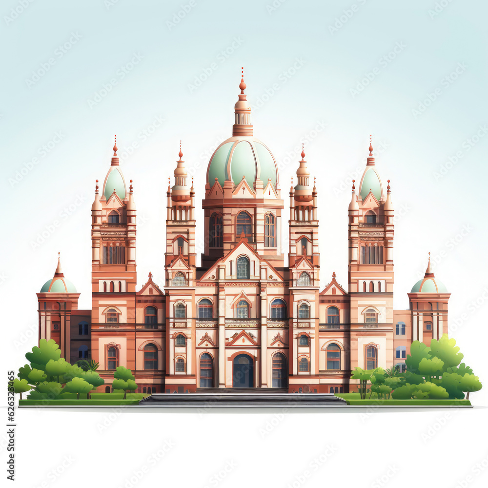 A grand architectural masterpiece with stunning domes