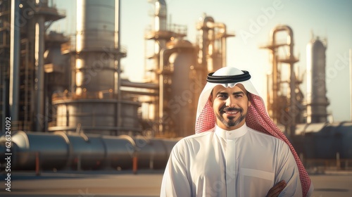  sheikh on the background of the oil refinery © Aliaksei