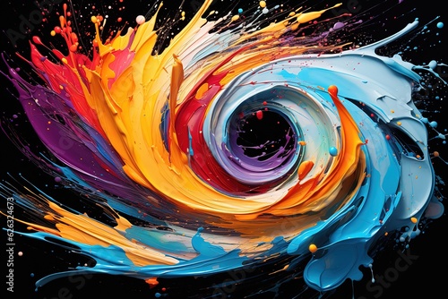 Vibrant Vortex Abstract paint, splatters, Colorful, Dynamic, Expressive, Spontaneous, Color