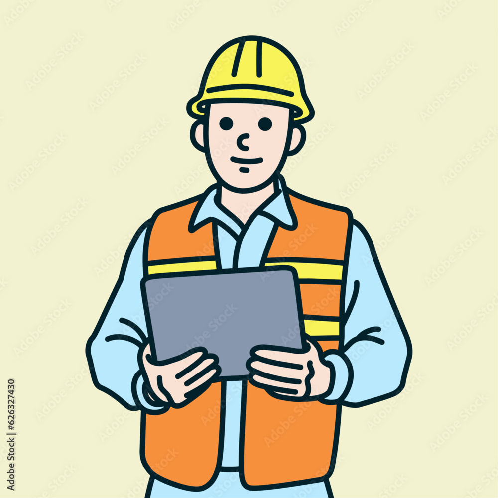 worker with clipboard. engineer in uniform. worker with clipboard. engineer in uniform.