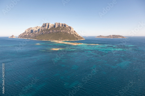 Aerial view of iconic Tavolara and Molara islands photo