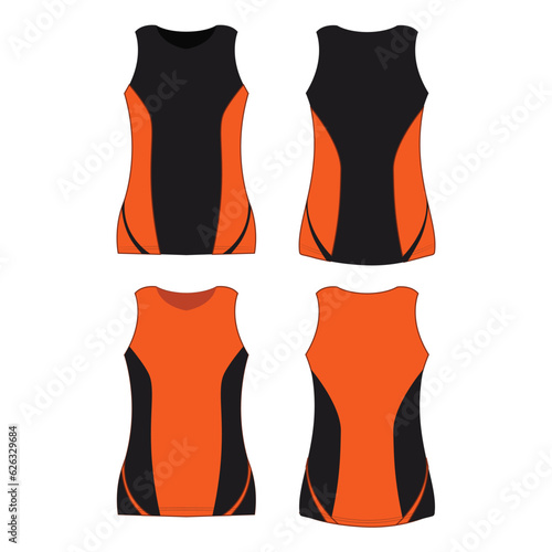 Cycling jersey black and orange
