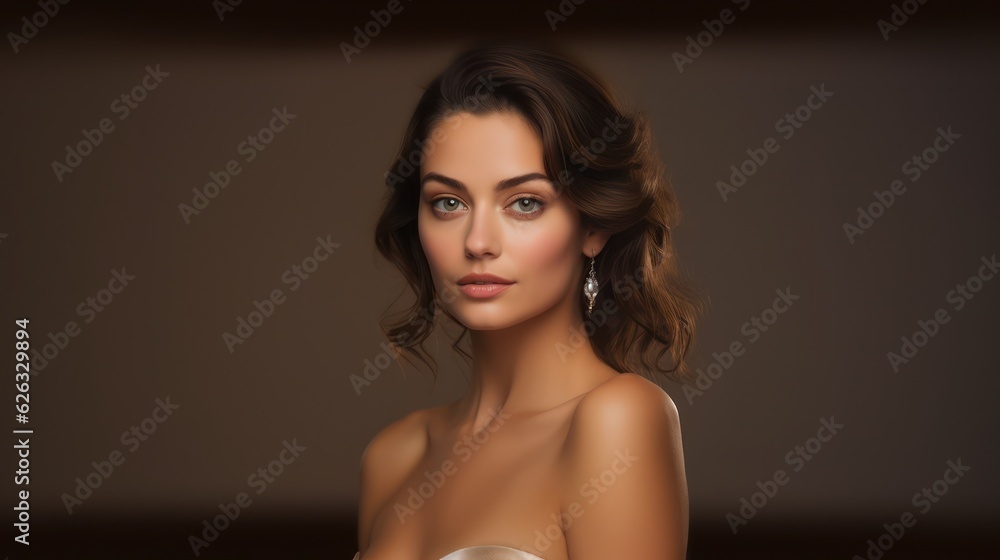 Beauty portrait of young woman in studio. Generative Ai. Beauty portrait of young woman in studio. Generative Ai.