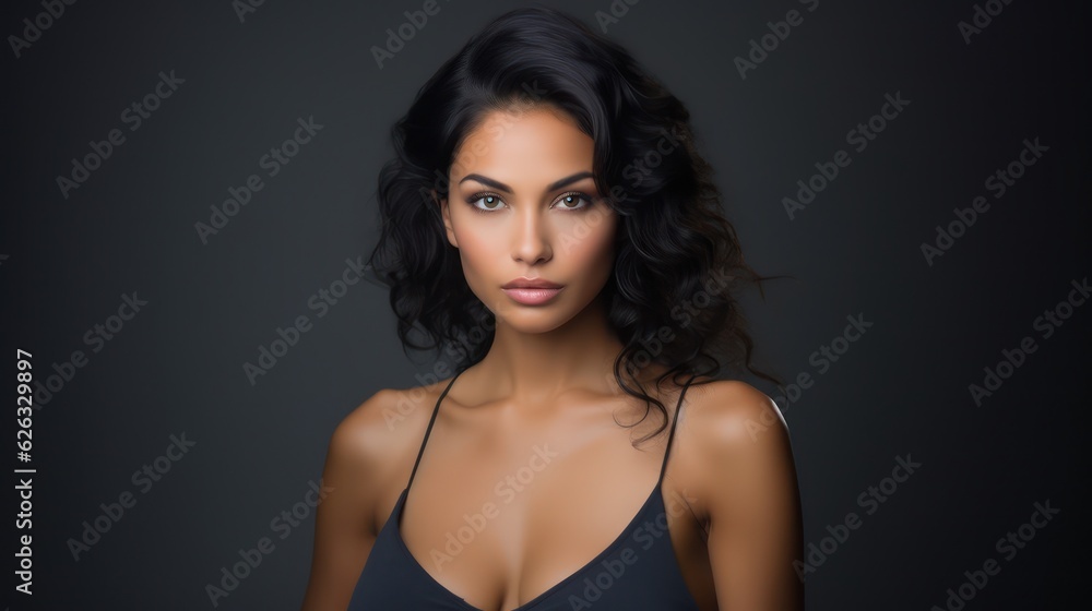 Beauty portrait of young woman in studio. Generative Ai. Beauty portrait of young woman in studio. Generative Ai.