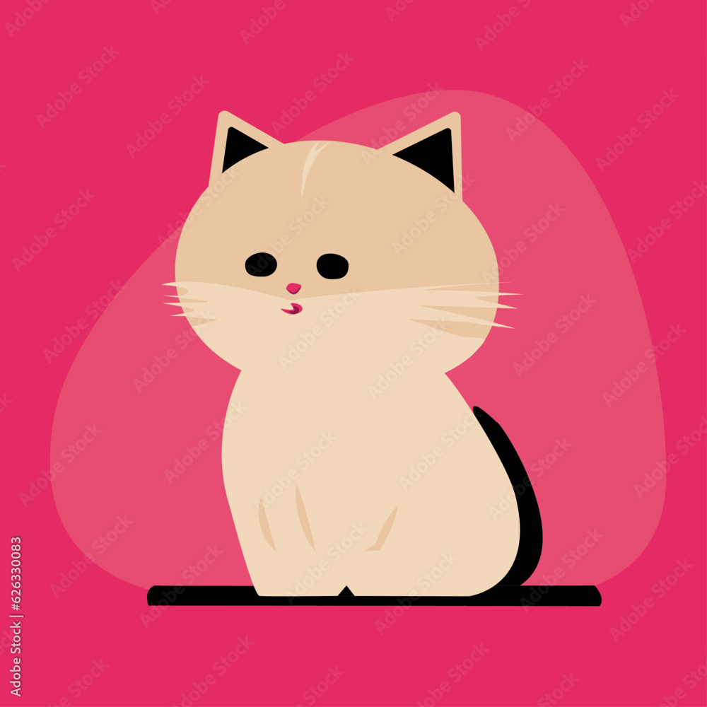 Obraz premium cute little cat pink color