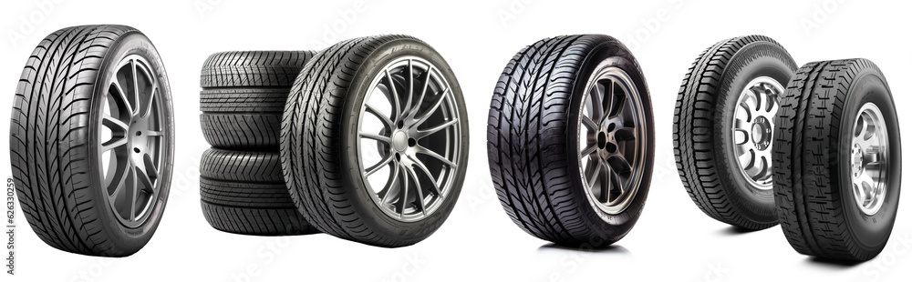 New car tires. Auto parts. isolated on transparent background