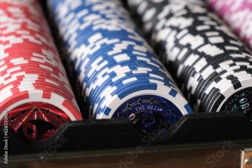 Poker chips in case