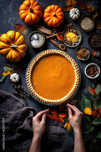  Traditional american homemade pumpkin pie