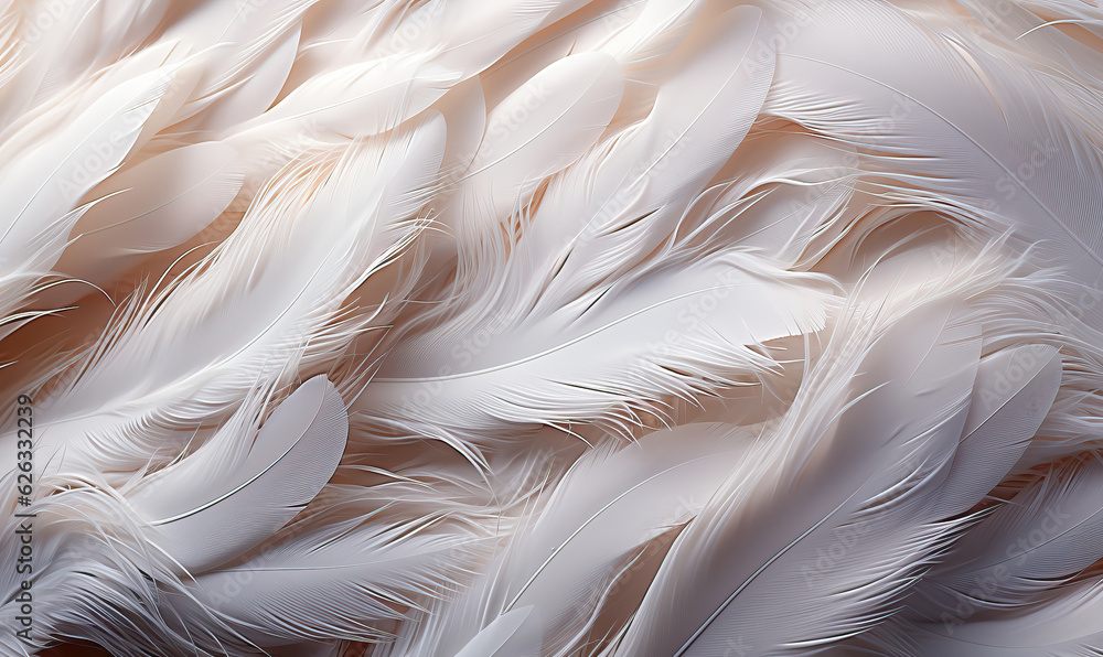 Fototapeta premium Abstract white feathers in color as background.