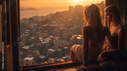 woman in favela city of rio.