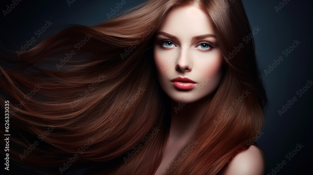 Beautiful model woman with long hairstyle care and beauty hair products. Beautiful model woman with long hairstyle care and beauty hair products.