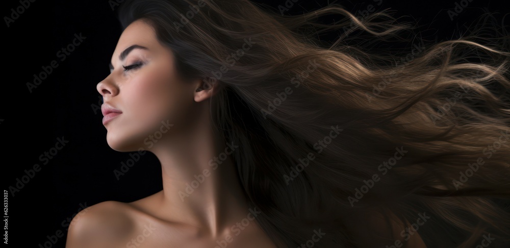 Beautiful model woman with long hairstyle care and beauty hair products. Beautiful model woman with long hairstyle care and beauty hair products.