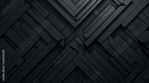 Abstract and Geometrical Texture in Black Colors. Futuristic Background