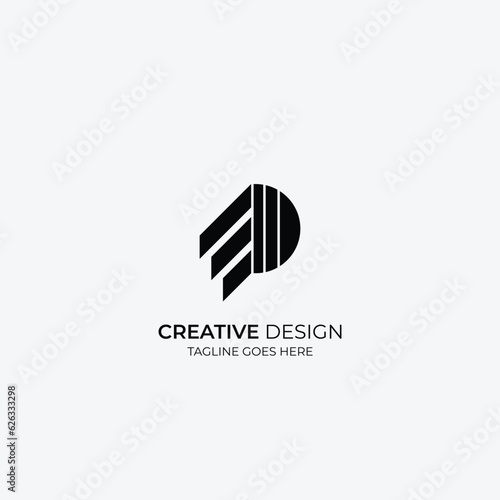Modern lettermark logo. Editable and easy to custom. Minimal logo design. photo