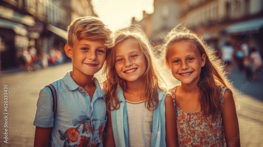 Friendship Day. Children's friendship. Happy children smiling at the camera. Friendship Day. Children's friendship. Happy children smiling at the camera.