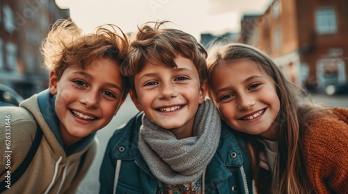 Friendship Day. Children's friendship. Happy children smiling at the camera.  © Viktor