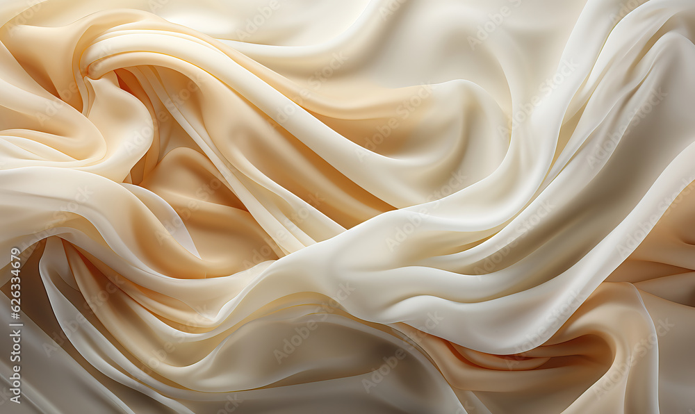 Light wavy background, beige fabric close-up. Light wavy background, beige fabric close-up.