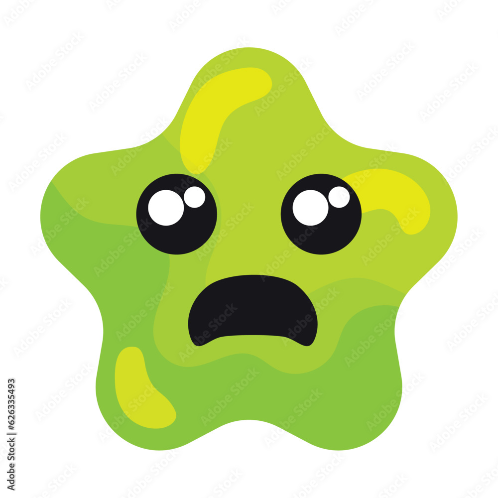 Isolated worried cute star shape emoji Vector Isolated worried cute star shape emoji Vector