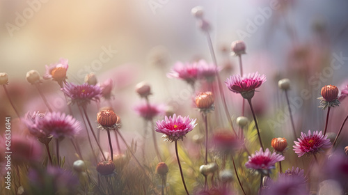Beautiful flowers in the meadow. Colorful flowers in the meadow