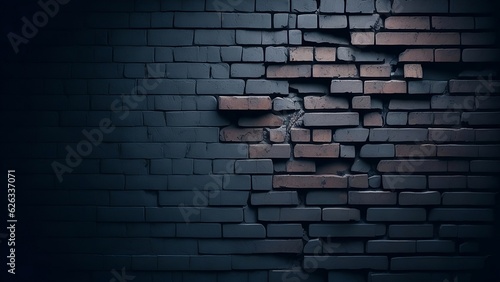 Creativity with a Cracked Old-Look Blue Brick Wall Texture
