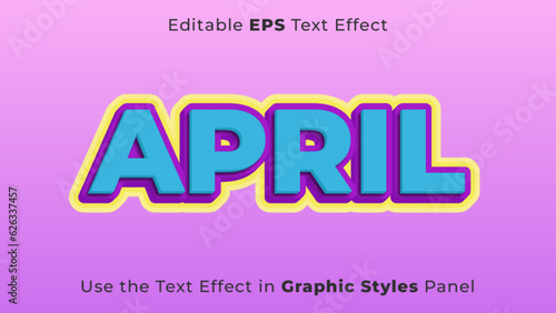 Editable EPS Text Effect of April for Title and Poster