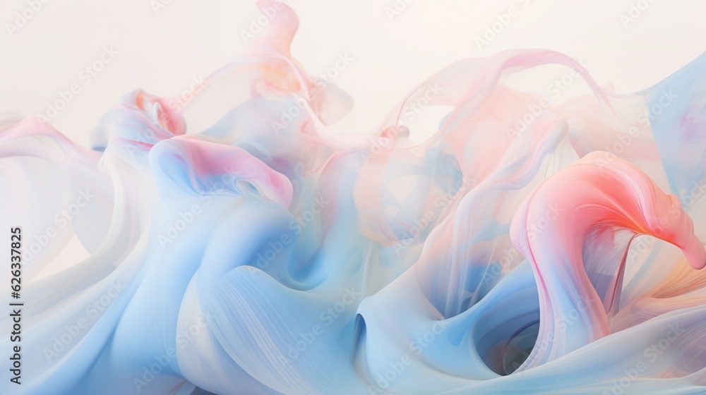 Soft Colored Abstract Waves Painting Soft Colored Abstract Waves Painting