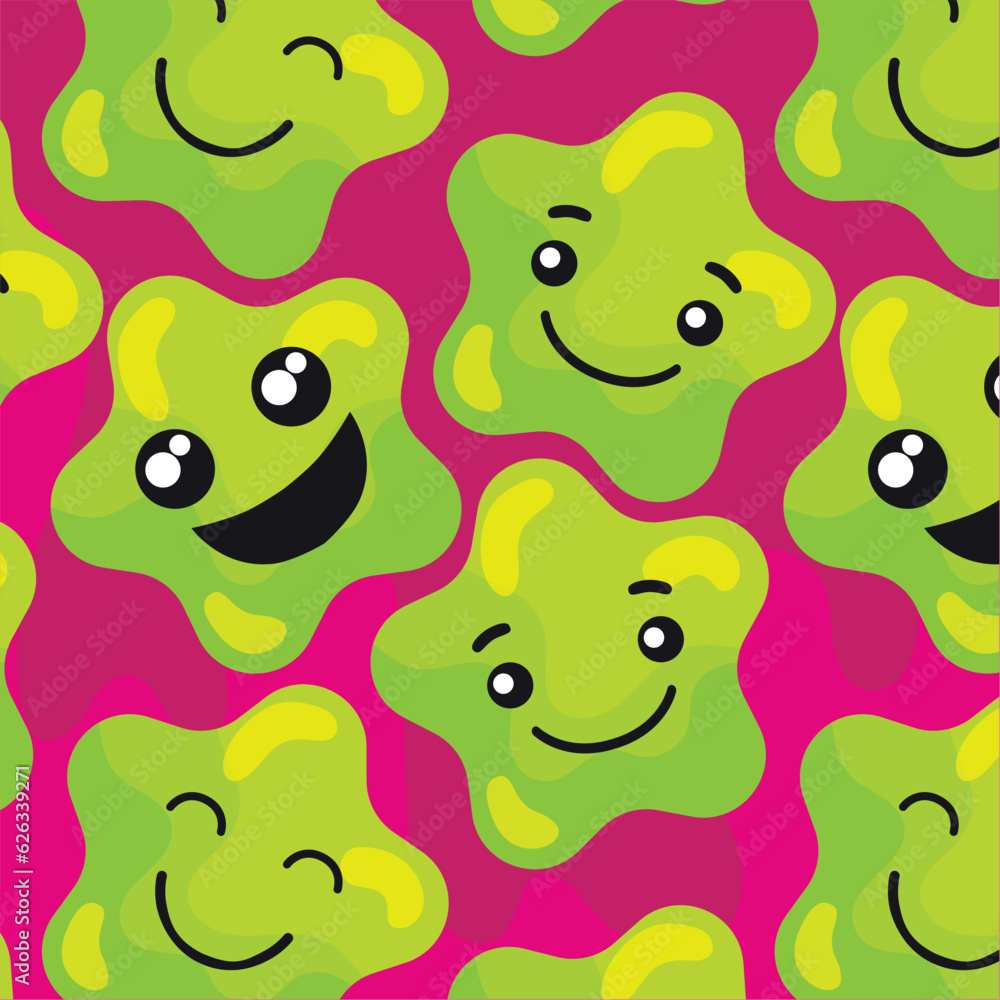 Obraz premium Seamless pattern background with star shape emojis Vector