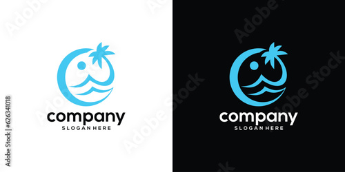 Free vector beach logo template