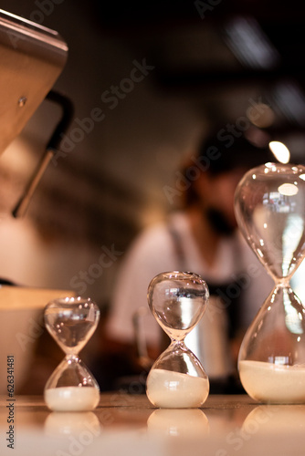 hourglass on table