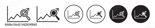 Predictive Analytics icon set. analysis forecast statistics graph vector symbol. margin prediction analytics chart line icons. suitable for mobile app, and website UI design.