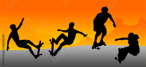 parque skate, sunset, atardecer, monopatin, skate, skateboard, silueta