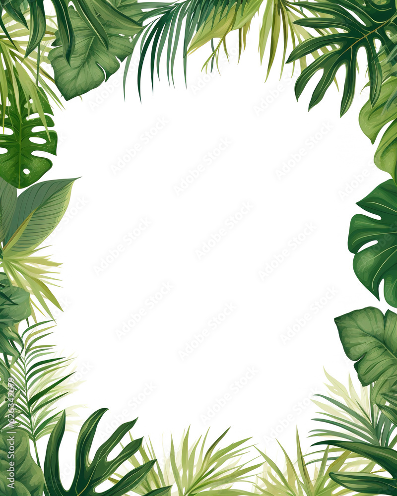 Rectangular frame made from tropical leaves Rectangular frame made from tropical leaves
