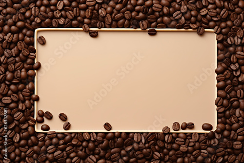Rectangular frame made from coffee beans