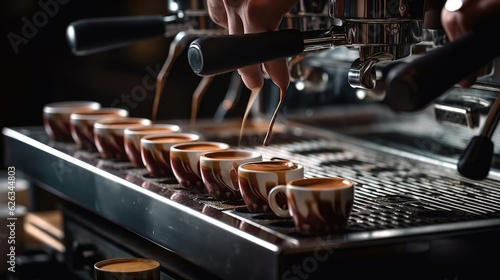 Handmade Rok coffee maker espresso shot. Generative Ai