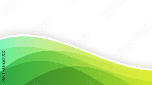 Abstract green curve background with paper style. Vector illustration	