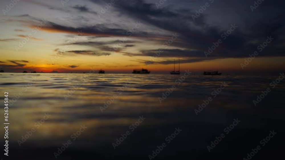 Views from the sea water at dusk in Thailand Views from the sea water at dusk in Thailand