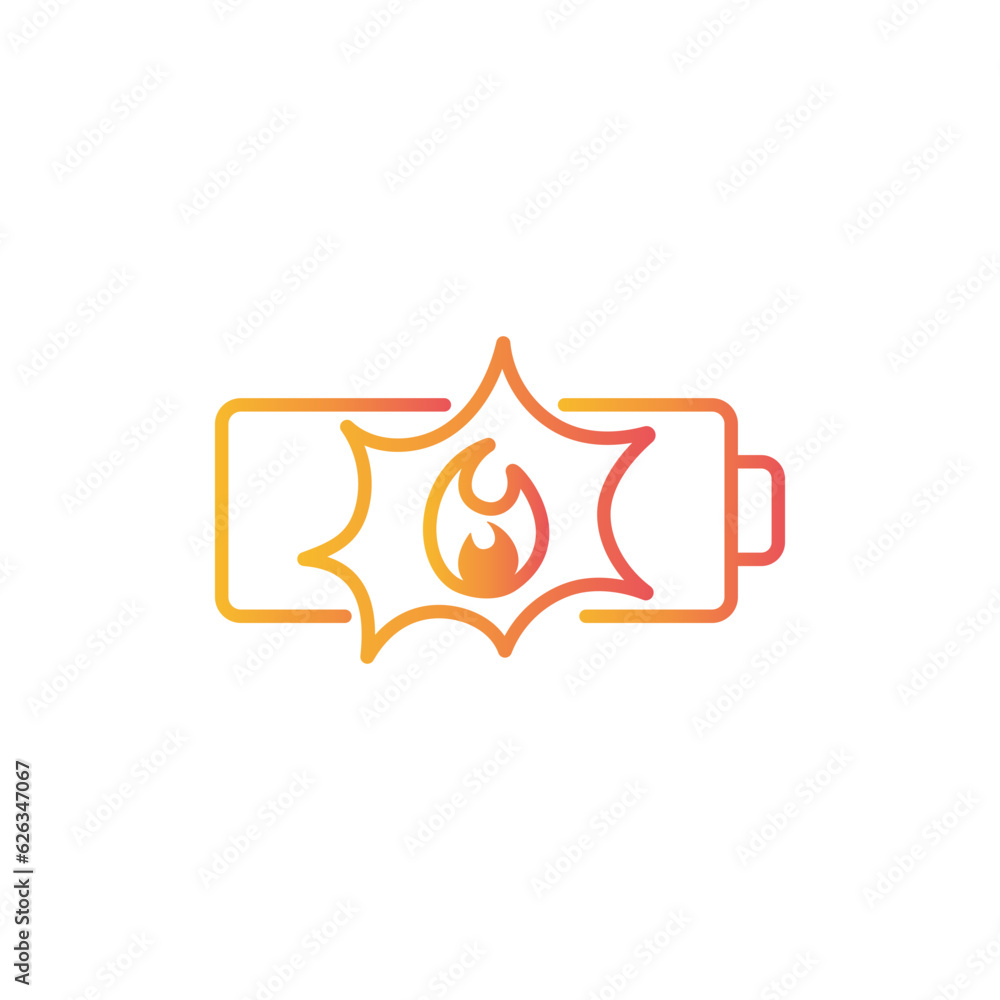Battery icon. Vector illustration in trendy gradient style. Battery icon. Vector illustration in trendy gradient style.