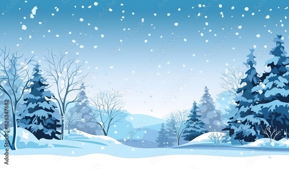 Amazing winter landscape, generative ai Amazing winter landscape, generative ai