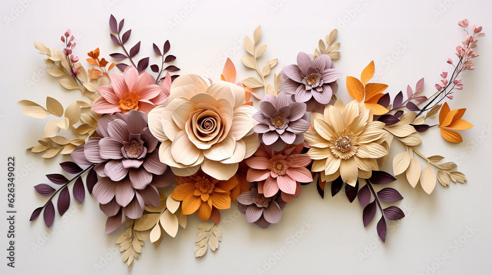 Floristic decoration, Natural floral background. Generative Ai Floristic decoration, Natural floral background. Generative Ai