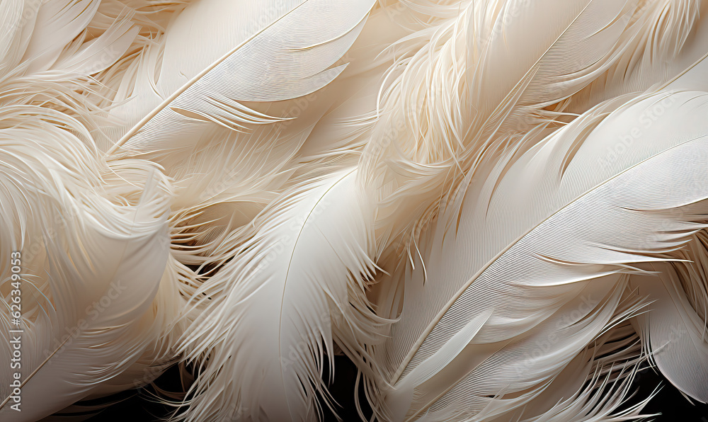 Abstract white feathers in color as background. Abstract white feathers in color as background.
